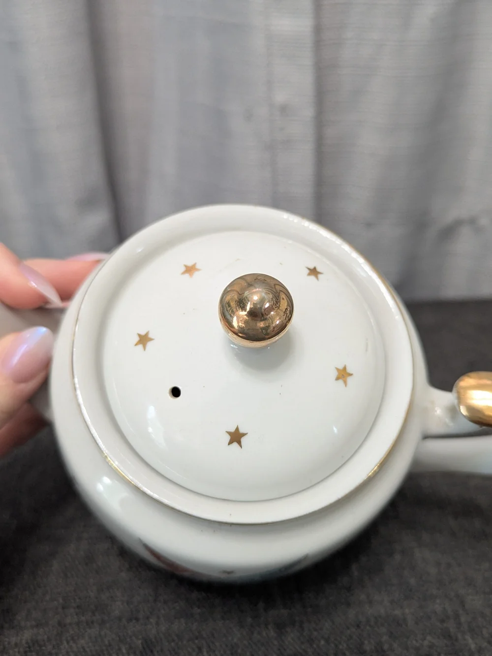 Lefton Masonic Order of the Eastern Star OES Hand Painted Teapot Gilded Japan